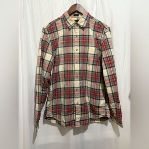 J Crew Oxford Shirt Mens Medium Button Up Long Sleeve Cotton Slim Fit‎ Red